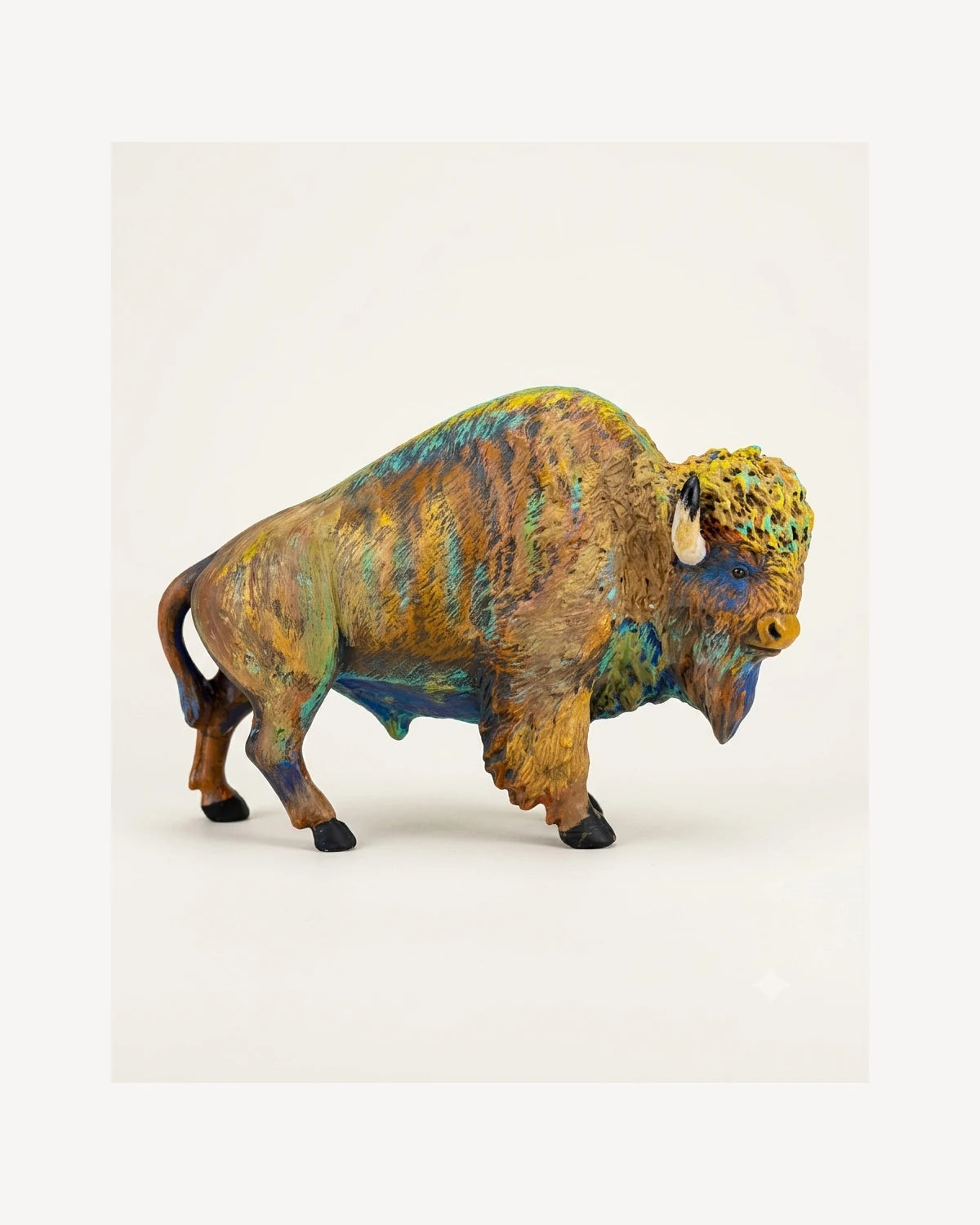 Búfalo decorativo multicolor