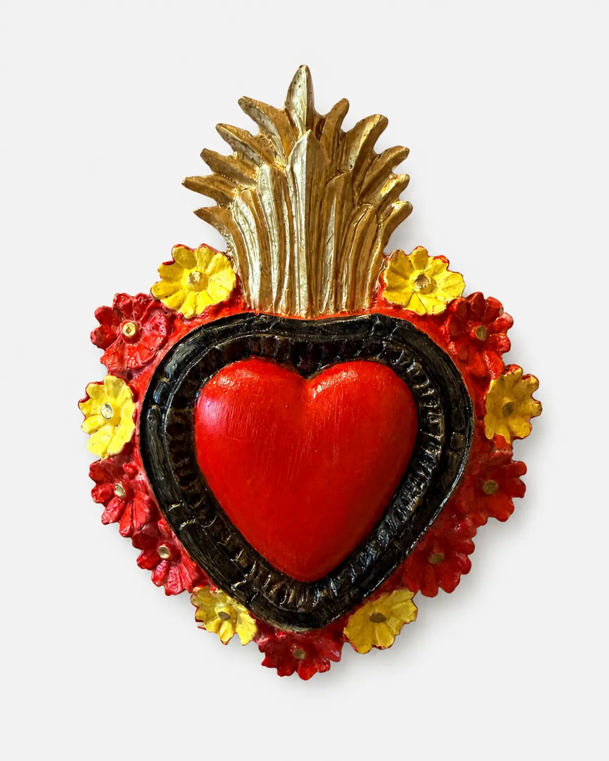 Corazón rojo floral decorativo